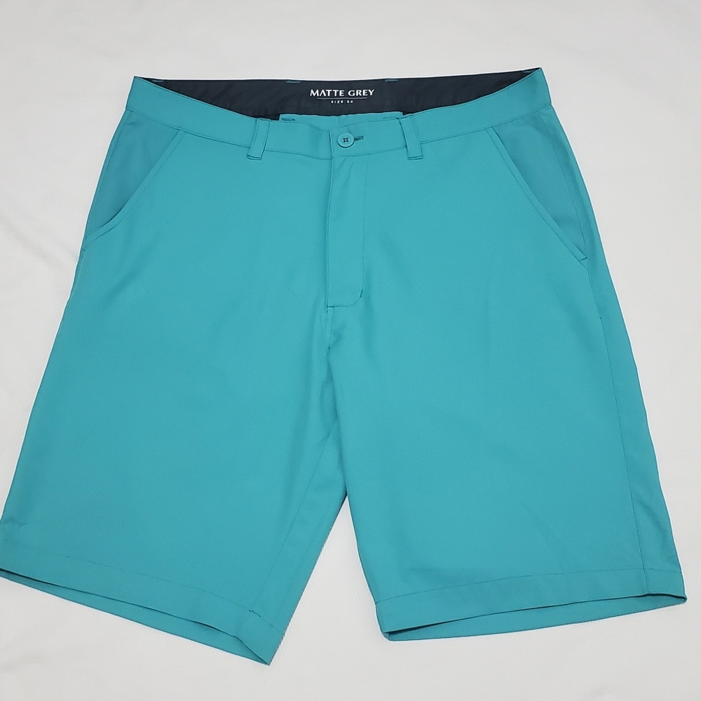 Matte Grey House Of Grey Performance Golf Shorts Teal Green 34 Waist
